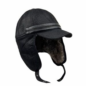Real Shearling Sheepskin Leather Trapper Hat | Aviator Hat | Ushanka